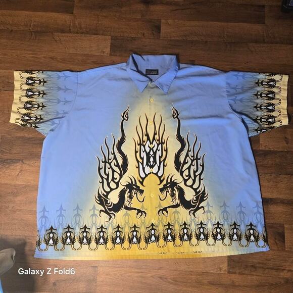 Blue and black dragons Harbor Bay butoon down size 3x - Picture 1 of 7